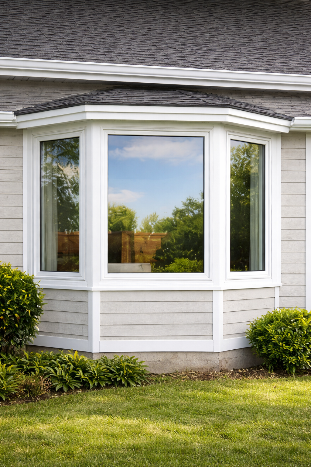 Upvc bay windows (3sections casment+fixed+casement)