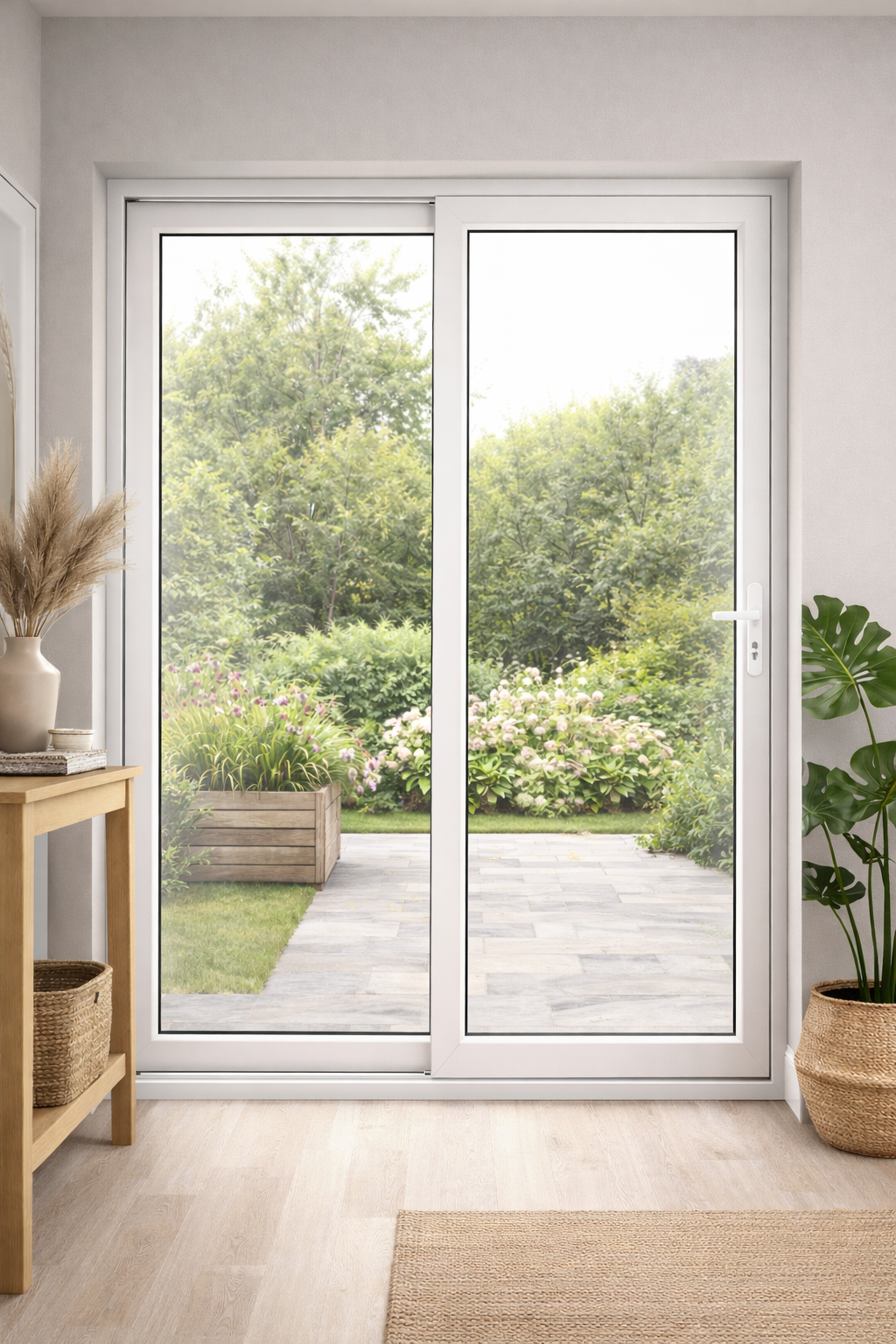 Upvc sliding door with 3 panels